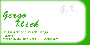 gergo klich business card